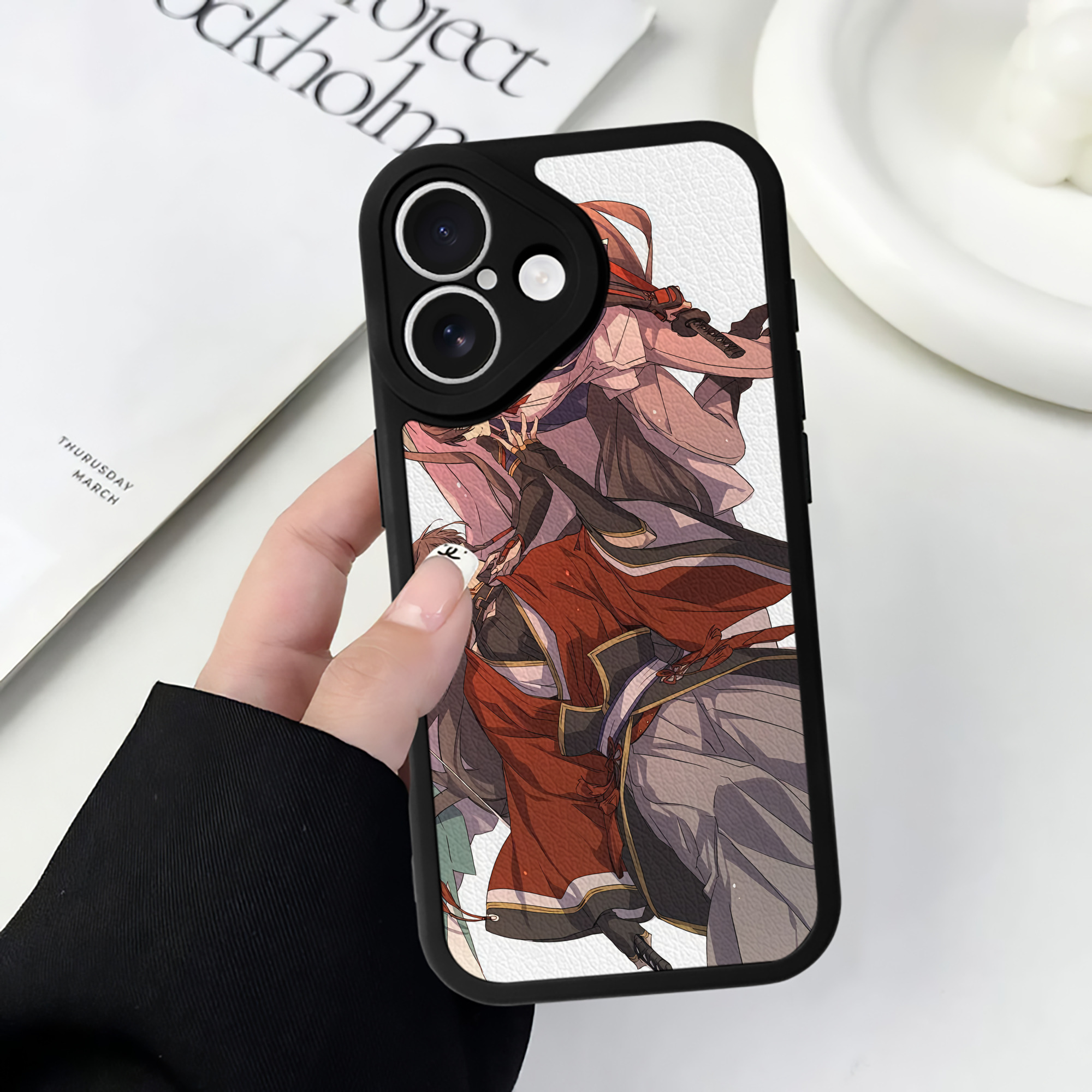 （画像用） 刀剣乱舞 Touken Ranbu 【iPhone 16シリーズ対応】シリコンスマホケース（レザー調） 材質：シリコン
